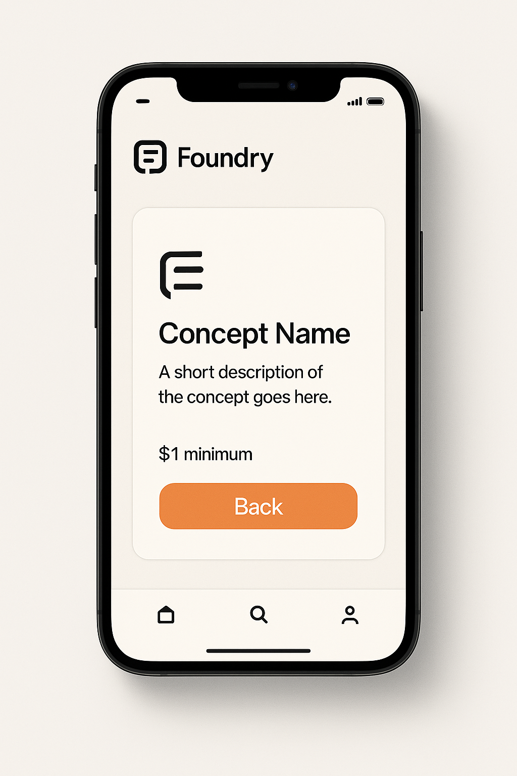 Foundry app screenshot on a mobile phone
